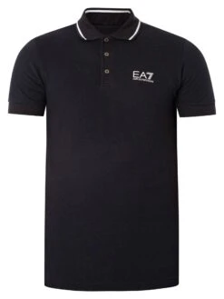 EA7 Collar Strip Polo Shirt - Night Blue -Standout Fashion Shop 48977e