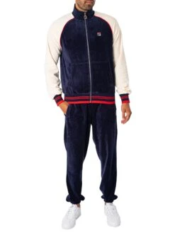 Fila Liston Colour Block Track Jacket - Navy/Gardenia/Red -Standout Fashion Shop 48998e