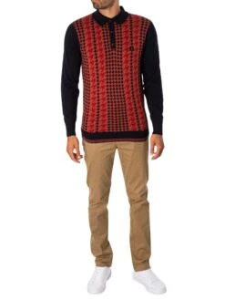 Gabicci Filmar Longsleeved Polo Shirt - Navy -Standout Fashion Shop 49010e