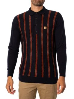 Gabicci Fresco Longsleeved Polo Shirt - Navy