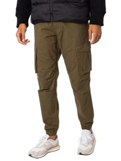 Jack & Jones Kane Cuffed Cargo Loose Trousers - Olive Night