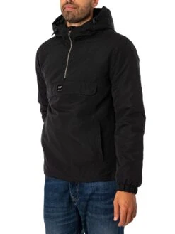 Jack & Jones Rush Anorak Pullover Jacket - Black -Standout Fashion Shop 49044b