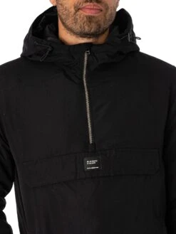 Jack & Jones Rush Anorak Pullover Jacket - Black -Standout Fashion Shop 49044d