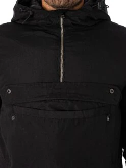 Jack & Jones Rush Anorak Pullover Jacket - Black -Standout Fashion Shop 49044e