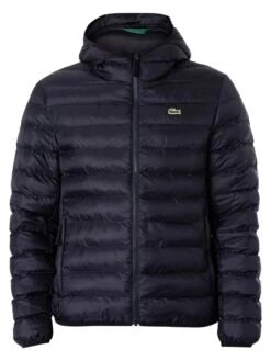Lacoste Logo Puffer Jacket - Blue Marine -Standout Fashion Shop 49052g