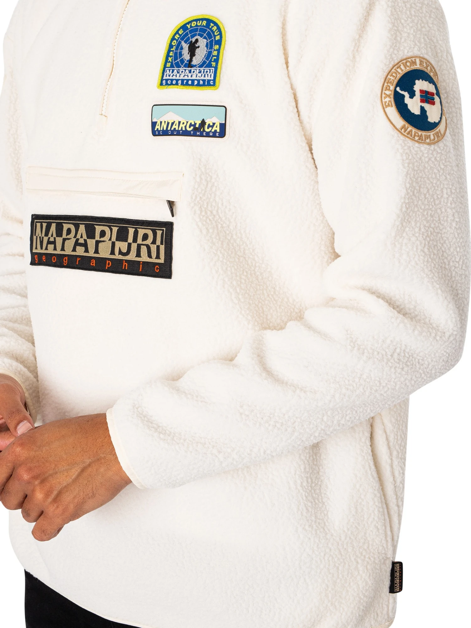 Napapijri McMurdo Fleece Jacket - White Whisper 4 Napapijri McMurdo Fleece Jacket - White Whisper - Image 4