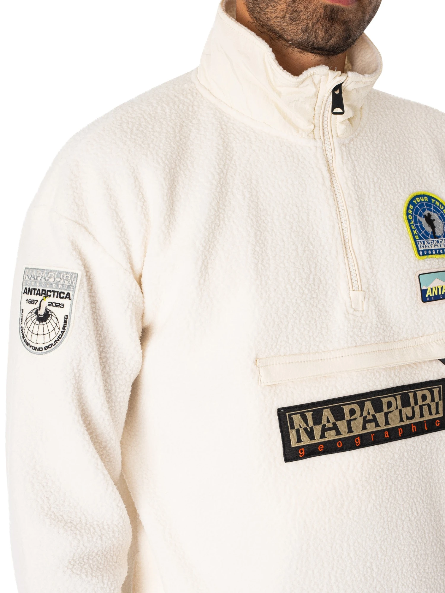 Napapijri McMurdo Fleece Jacket - White Whisper 5 Napapijri McMurdo Fleece Jacket - White Whisper - Image 5