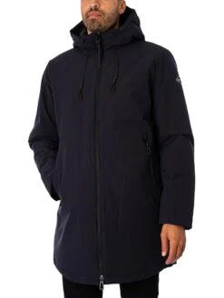 Replay Sleeve Logo Parka Jacket - Blue