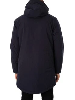 Replay Sleeve Logo Parka Jacket - Blue -Standout Fashion Shop 49077c