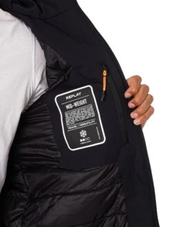 Replay Sleeve Logo Parka Jacket - Blue -Standout Fashion Shop 49077e