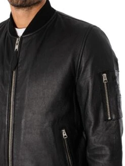 Schott Bombers Leather Jacket - Black -Standout Fashion Shop 49079d