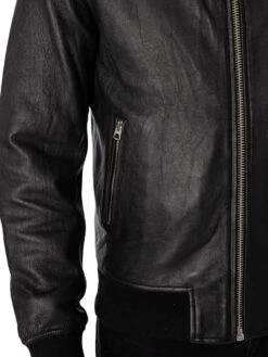 Schott Bombers Leather Jacket - Black -Standout Fashion Shop 49079e