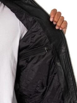 Schott Bombers Leather Jacket - Black -Standout Fashion Shop 49079f