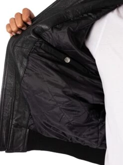 Schott Bombers Leather Jacket - Black -Standout Fashion Shop 49079g