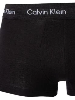 Calvin Klein 3 Pack Low Rise Trunks - Black (White/Port/Porpoise Logos) -Standout Fashion Shop 49160c