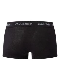 Calvin Klein 3 Pack Low Rise Trunks - Black (White/Port/Porpoise Logos) -Standout Fashion Shop 49160d
