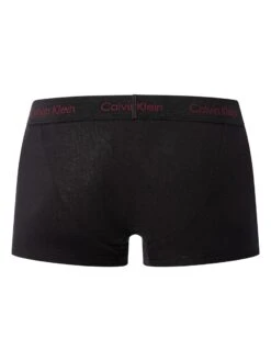 Calvin Klein 3 Pack Low Rise Trunks - Black (White/Port/Porpoise Logos) -Standout Fashion Shop 49160f