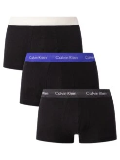 Calvin Klein 3 Pack Low Rise Trunks - Black (Dark Grey/Blue/Grey)