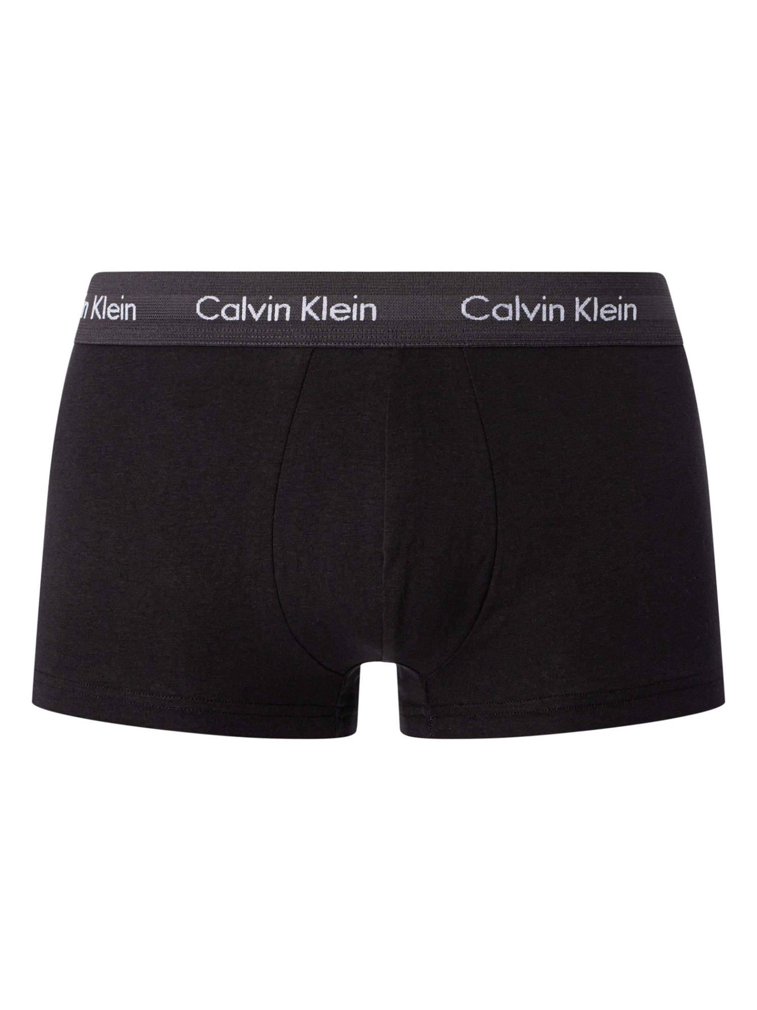 Calvin Klein 3 Pack Low Rise Trunks - Black (Dark Grey/Blue/Grey) 2 Calvin Klein 3 Pack Low Rise Trunks - Black (Dark Grey/Blue/Grey) - Image 2