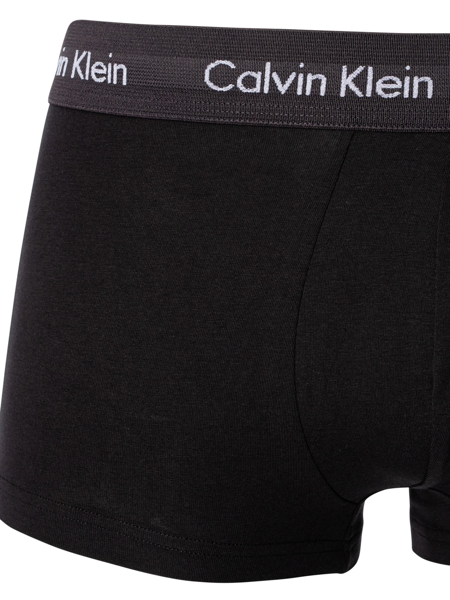 Calvin Klein 3 Pack Low Rise Trunks - Black (Dark Grey/Blue/Grey) 3 Calvin Klein 3 Pack Low Rise Trunks - Black (Dark Grey/Blue/Grey) - Image 3