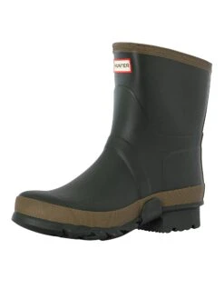 Hunter Field Gardener Short Wellington Boots - Dark Olive/Clay