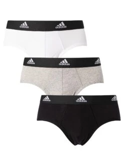 Adidas 3 Pack Active Flex Briefs - Black/Grey/White