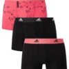 Adidas 3 Pack Active Flex Trunks - Black/Port Pink