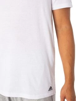 Adidas 3 Pack Lounge Active Core T-Shirts - White -Standout Fashion Shop 49242e