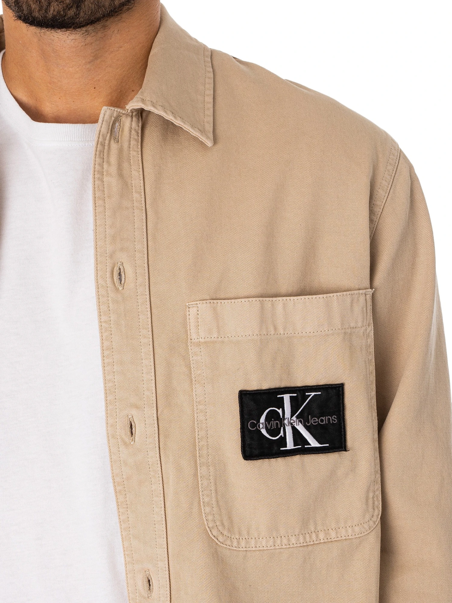 Calvin Klein Jeans Utility Overshirt - Plaza Taupe 4 Calvin Klein Jeans Utility Overshirt - Plaza Taupe - Image 4