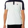 Fila Kaiser Vintage Polo Shirt - Blue Glass/Navy/Egret