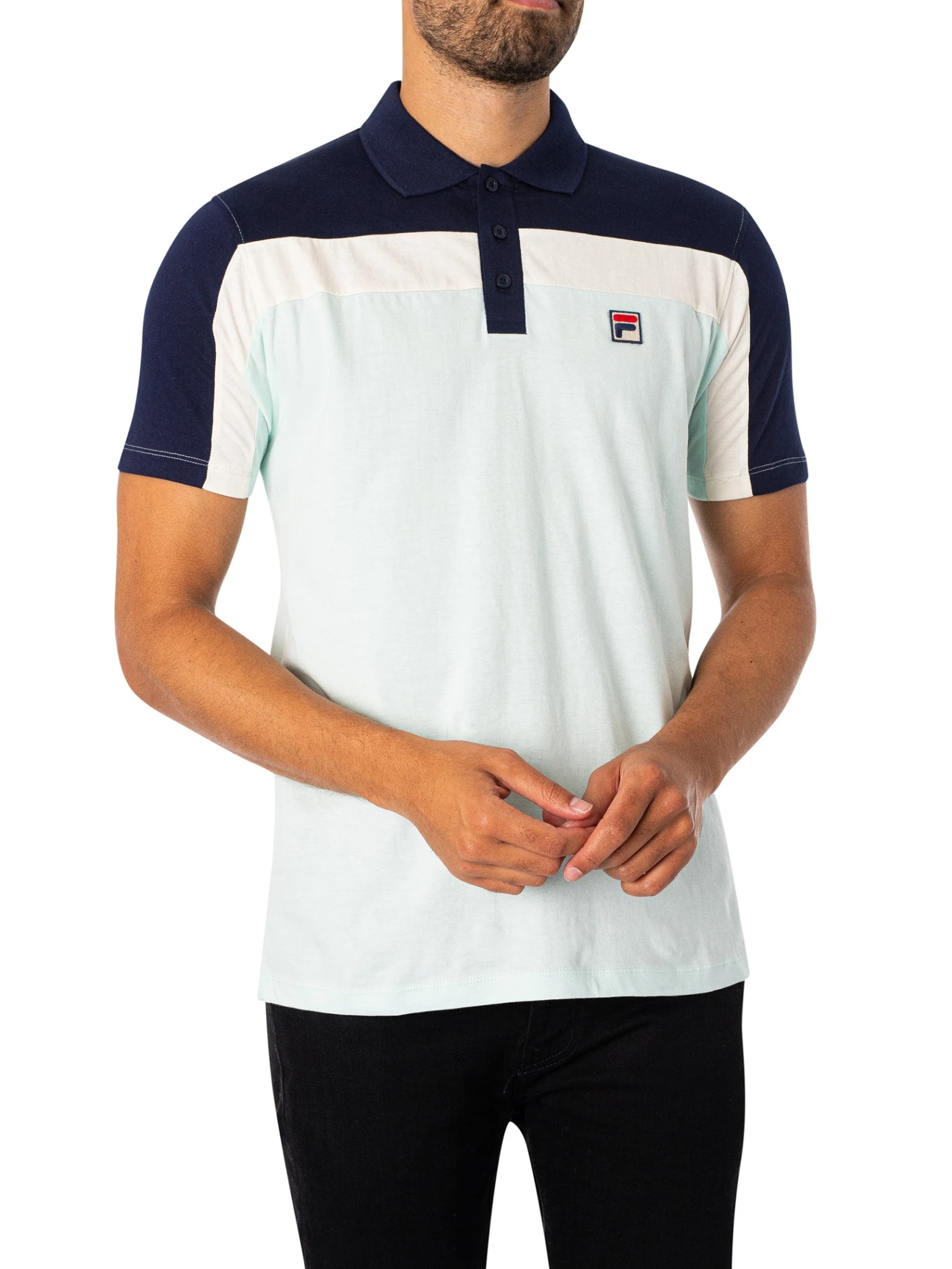 Fila Kaiser Vintage Polo Shirt - Blue Glass/Navy/Egret 2 Fila Kaiser Vintage Polo Shirt - Blue Glass/Navy/Egret - Image 2
