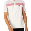 Fila Kaiser Vintage Polo Shirt - Egret/Nimbus Cloud/Foxglove