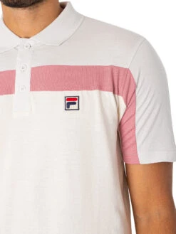 Fila Kaiser Vintage Polo Shirt - Egret/Nimbus Cloud/Foxglove -Standout Fashion Shop 49270d