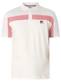 Fila Kaiser Vintage Polo Shirt - Egret/Nimbus Cloud/Foxglove -Standout Fashion Shop 49270e