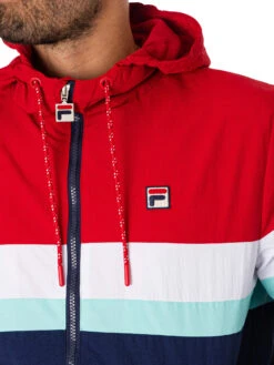 Fila Shaan Colourblock Zip Jacket - Navy/Equestrian Red/White -Standout Fashion Shop 49273d