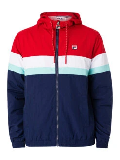 Fila Shaan Colourblock Zip Jacket - Navy/Equestrian Red/White -Standout Fashion Shop 49273f