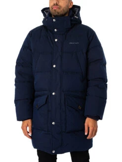GANT Long Alta Down Jacket - Evening Blue