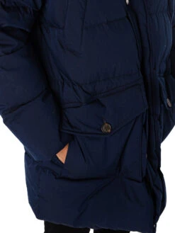 GANT Long Alta Down Jacket - Evening Blue -Standout Fashion Shop 49274e