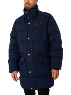 GANT Long Alta Down Jacket - Evening Blue -Standout Fashion Shop 49274i