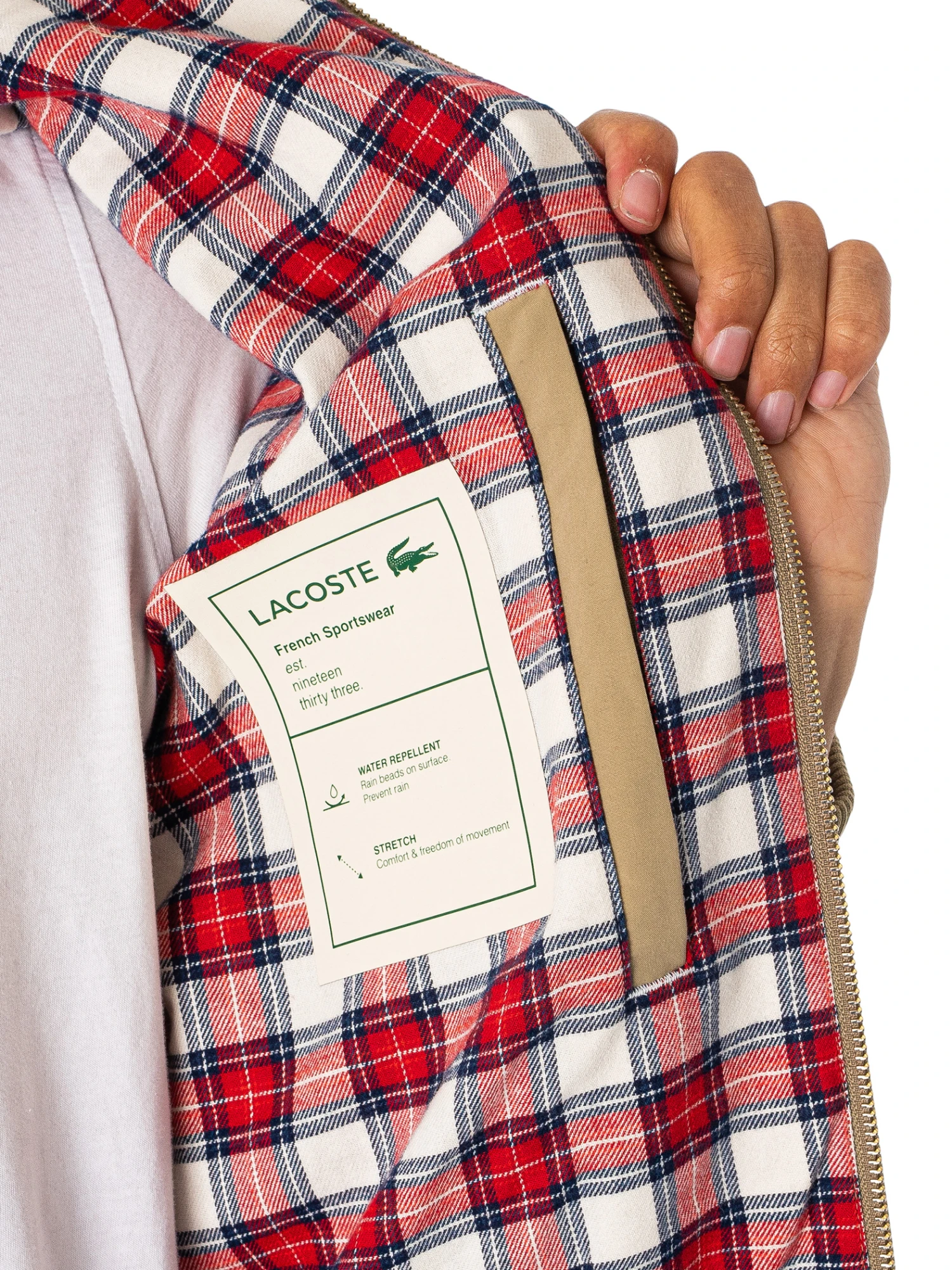 Lacoste Logo Lightweight Jacket - Beige 5 Lacoste Logo Lightweight Jacket - Beige - Image 5