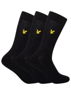 Lyle & Scott 3 Pack Hamilton Premium Socks - Black