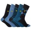 Lyle & Scott 5 Pack Harold Premium Socks - Argyle/Sailor Blue/Stripe/Blue Horizon/Black