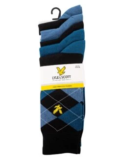 Lyle & Scott 5 Pack Harold Premium Socks - Argyle/Sailor Blue/Stripe/Blue Horizon/Black 15 Lyle & Scott 5 Pack Harold Premium Socks - Argyle/Sailor Blue/Stripe/Blue Horizon/Black -Standout Fashion Shop 49350h