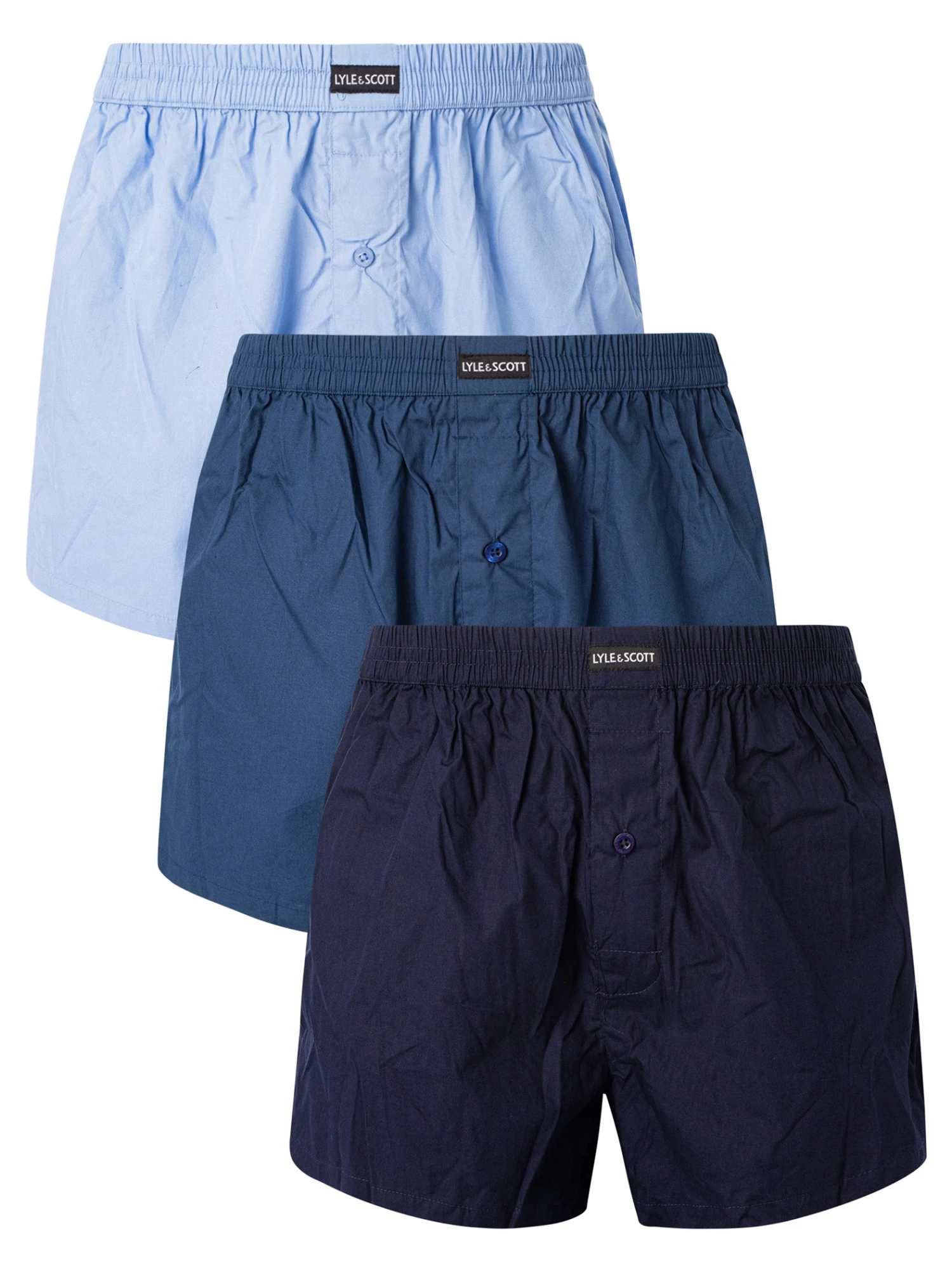 Lyle & Scott 3 Pack Jericho Woven Boxers - Chambray Blue/Dark Denim/Peacoat 1 Lyle & Scott 3 Pack Jericho Woven Boxers - Chambray Blue/Dark Denim/Peacoat