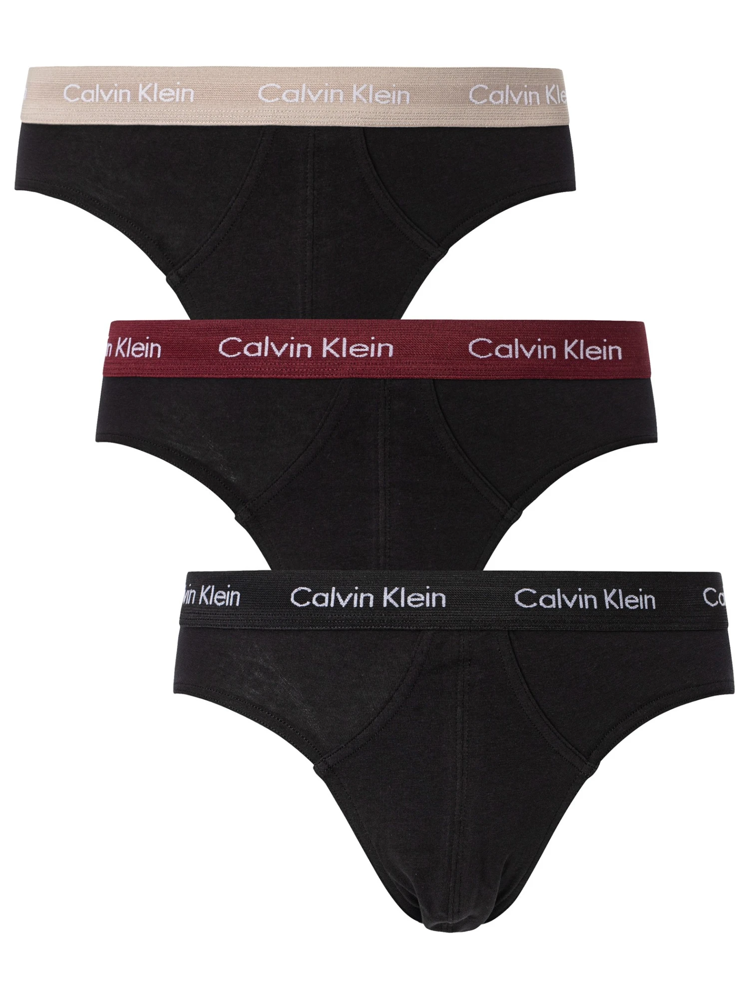Calvin Klein 3 Pack Hip Briefs - Black (Black/Tawny Port/Porpoise) 1 Calvin Klein 3 Pack Hip Briefs - Black (Black/Tawny Port/Porpoise)
