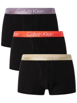 Calvin Klein 3 Pack Modern Structure Trunks - Black (Beige/Pink/Grey