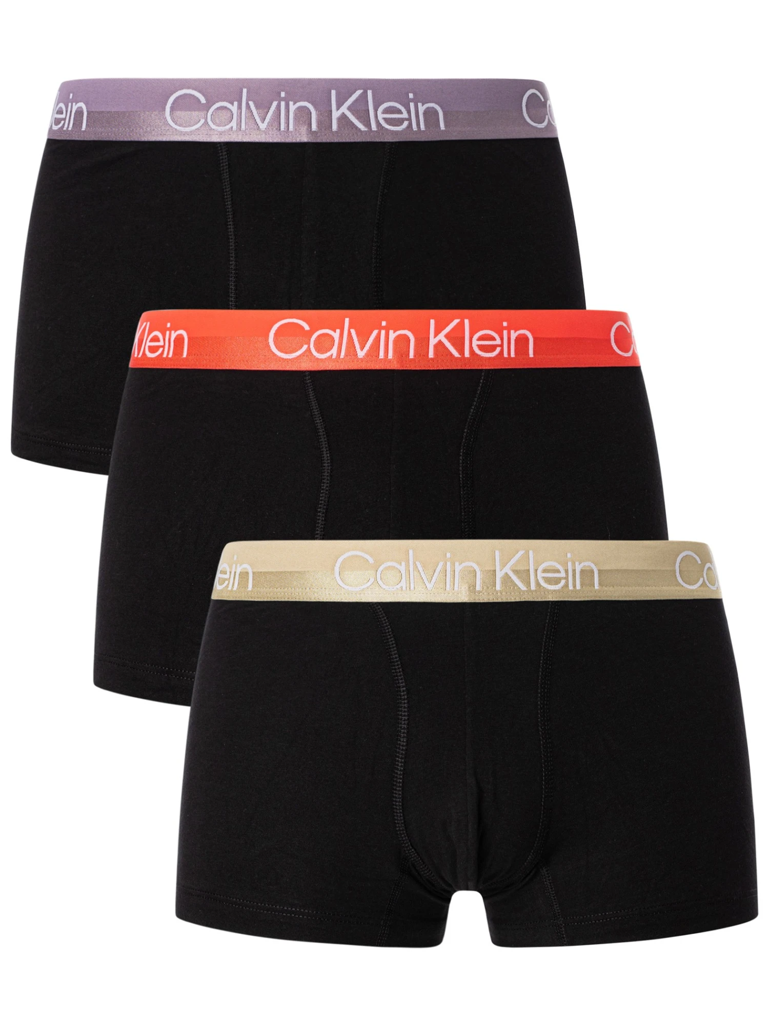 Calvin Klein 3 Pack Modern Structure Trunks - Black (Beige/Pink/Grey 1 Calvin Klein 3 Pack Modern Structure Trunks - Black (Beige/Pink/Grey