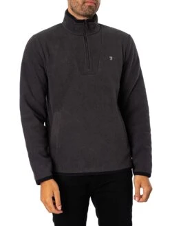 Farah Rush 1/4 Zip Sweatshirt - Charcoal