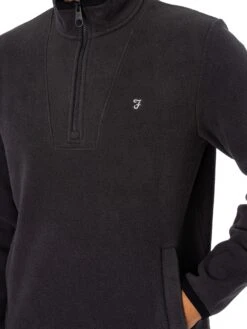 Farah Rush 1/4 Zip Sweatshirt - Charcoal 8 Farah Rush 1/4 Zip Sweatshirt - Charcoal -Standout Fashion Shop 49391d