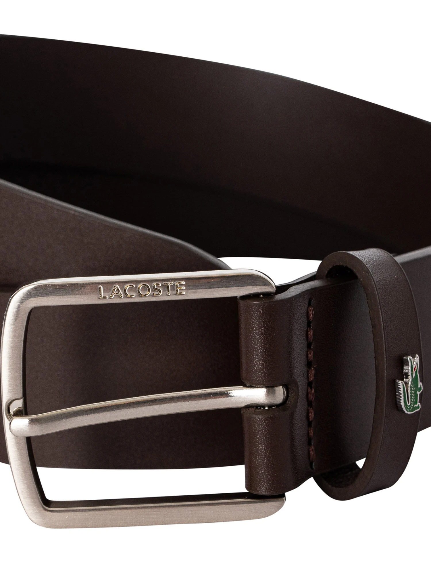 Lacoste Leather Branded Belt - Brown 2 Lacoste Leather Branded Belt - Brown - Image 2